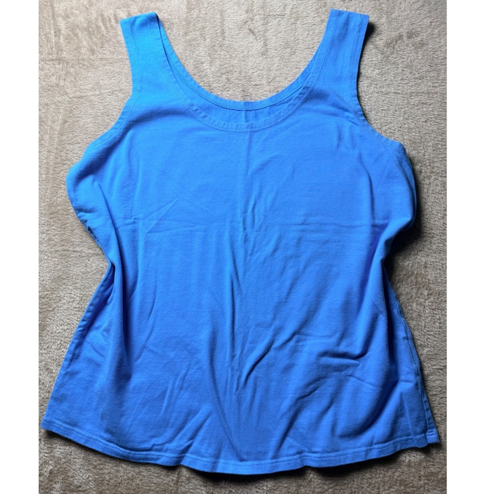Blair Womens Small Blue Scoop Neck Sleeveless Tank‎ Top Basics Layering Summer